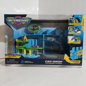 Micro Machines Car Wash Expanding Playset w/ Exclusive Vehicl Hasbro NISB